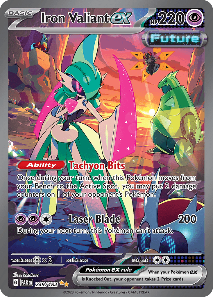 Iron Valiant ex — Paradox Rift #249/182, raw, NM