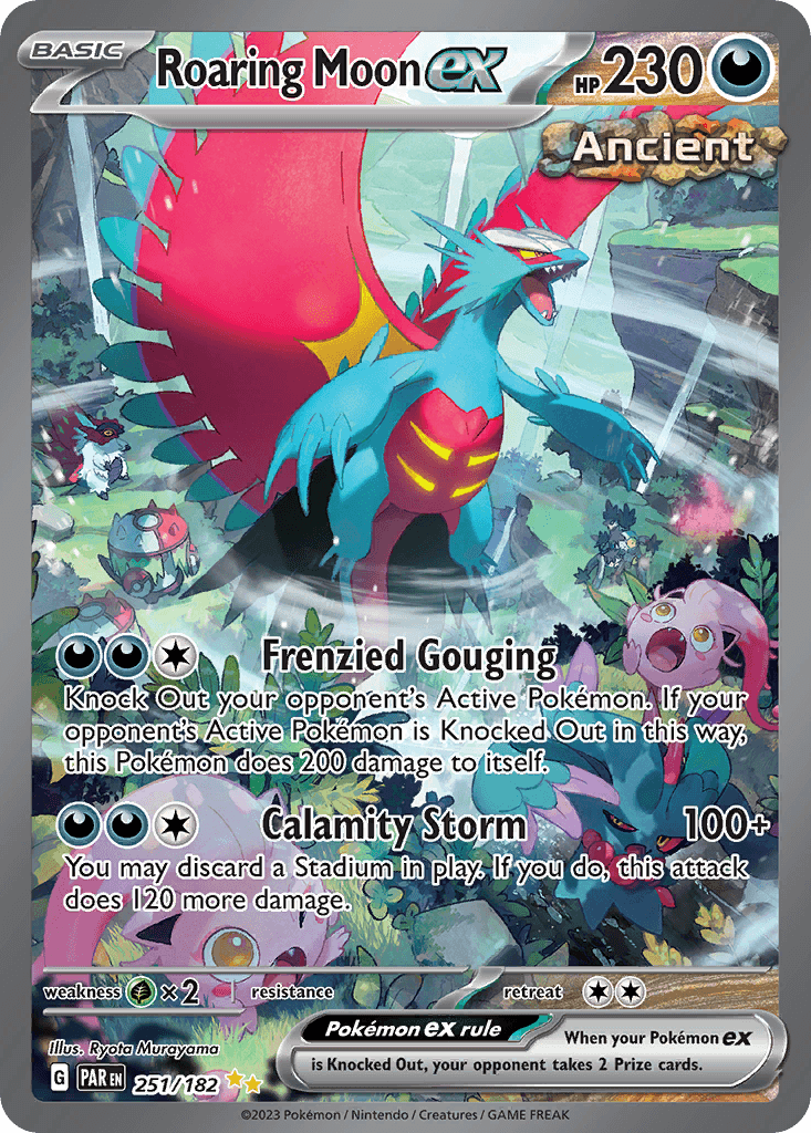 Roaring Moon ex — Paradox Rift #251/182, raw, NM