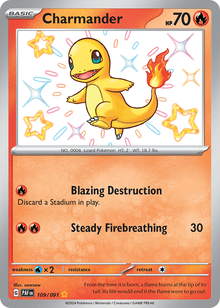 Charmander — Paldean Fates #109/91, PSA 10