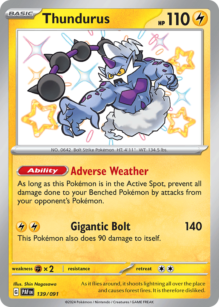 Thundurus — Paldean Fates #139/91, PSA 10