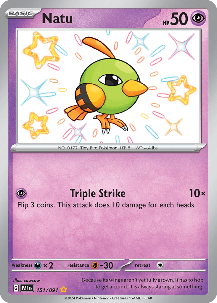 Natu — Paldean Fates #151/91, CGC 10