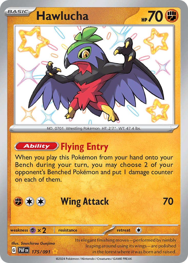Hawlucha — Paldean Fates #175/91, raw, NM