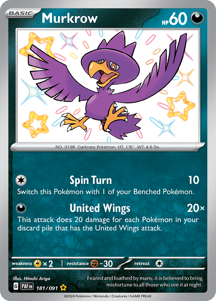 Murkrow — Paldean Fates #181/91, raw, NM
