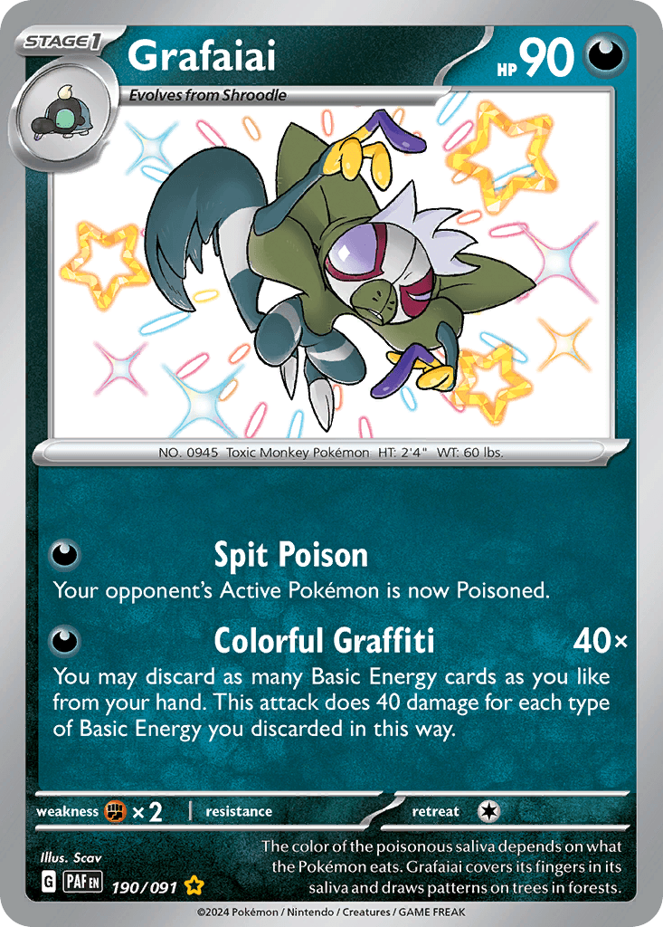 Grafaiai — Paldean Fates #190/91, raw, NM
