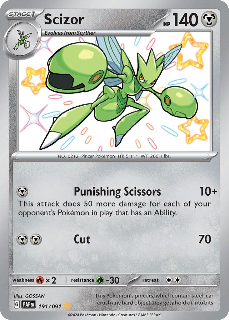 Scizor — Paldean Fates #191/91, PSA 10