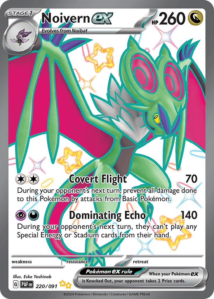 Noivern ex — Paldean Fates #220/91, raw, NM