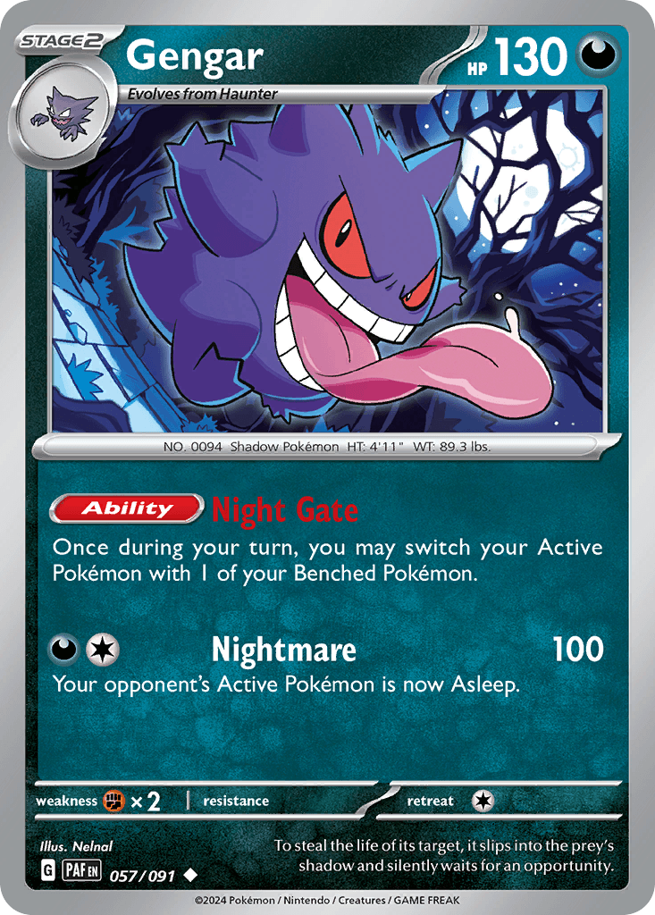 Gengar — Paldean Fates #57/91, PSA 10