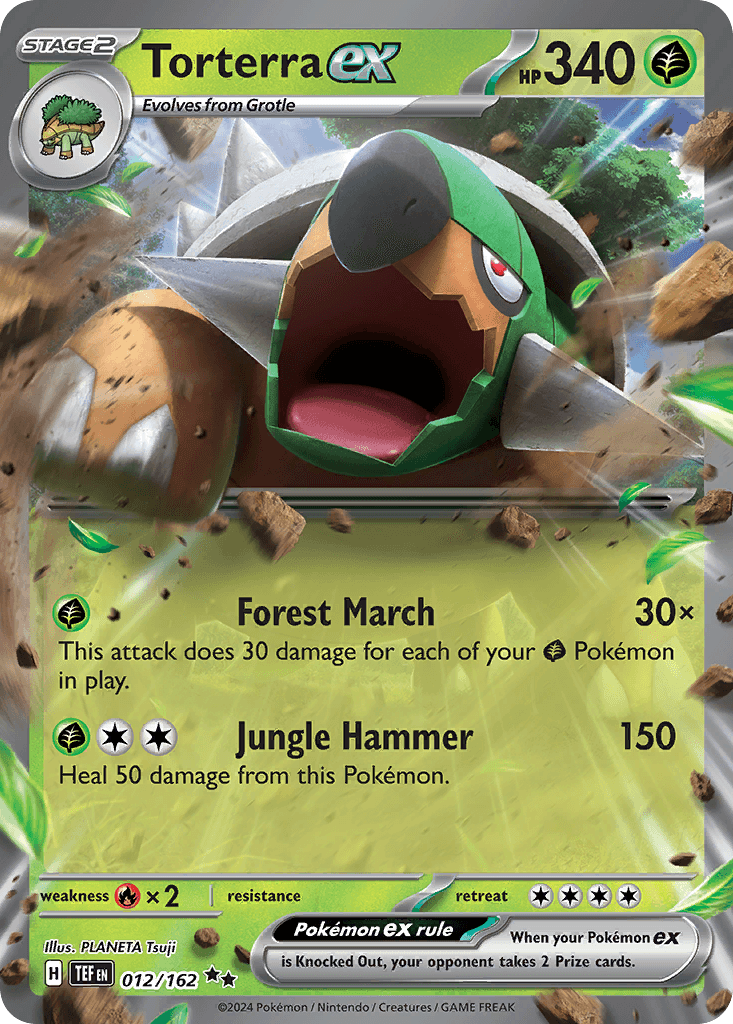 Torterra ex — Temporal Forces #12/162, raw, NM