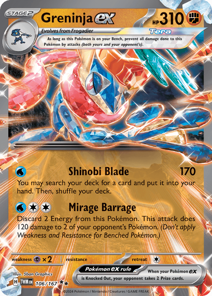 Greninja Ex — Twilight Masquerade #106/167, PSA 10