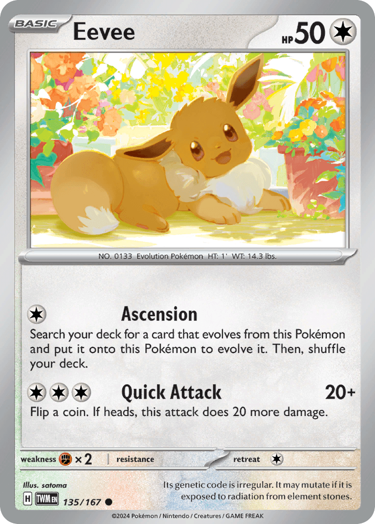 Eevee — Twilight Masquerade #135/167, PSA 9