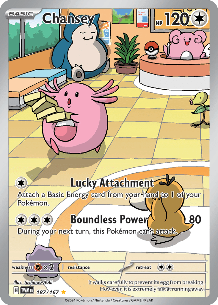 Chansey — Twilight Masquerade #187/167, raw, NM