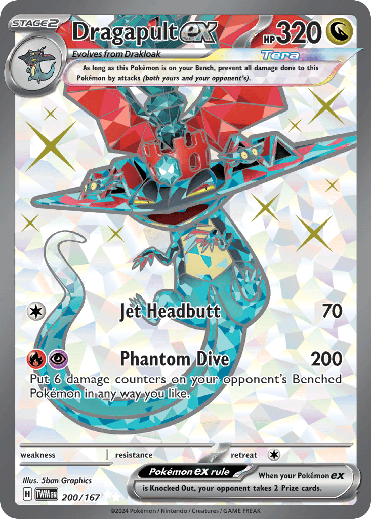 Dragapult ex — Twilight Masquerade #200/167, raw, NM