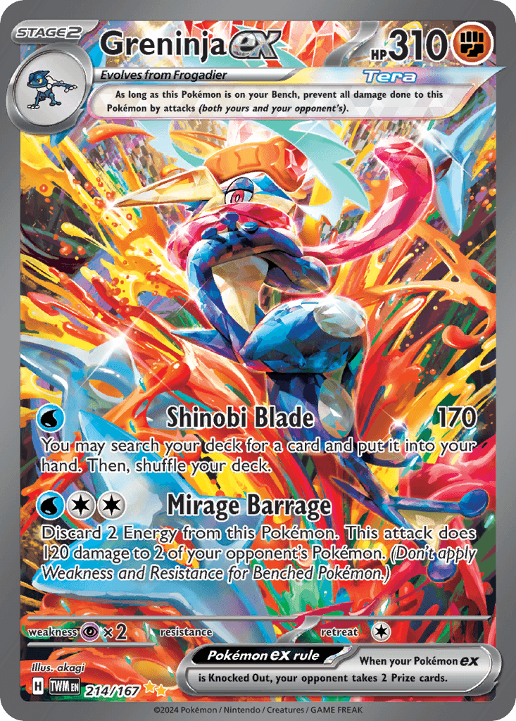Greninja ex — Twilight Masquerade #214/167, CGC 10