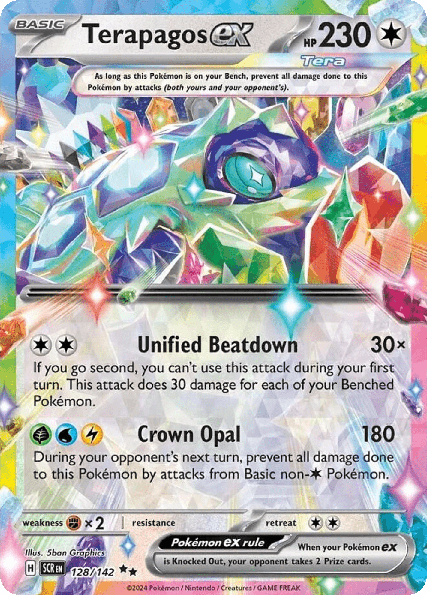 Terapagos ex — Stellar Crown #128/142, PSA 9