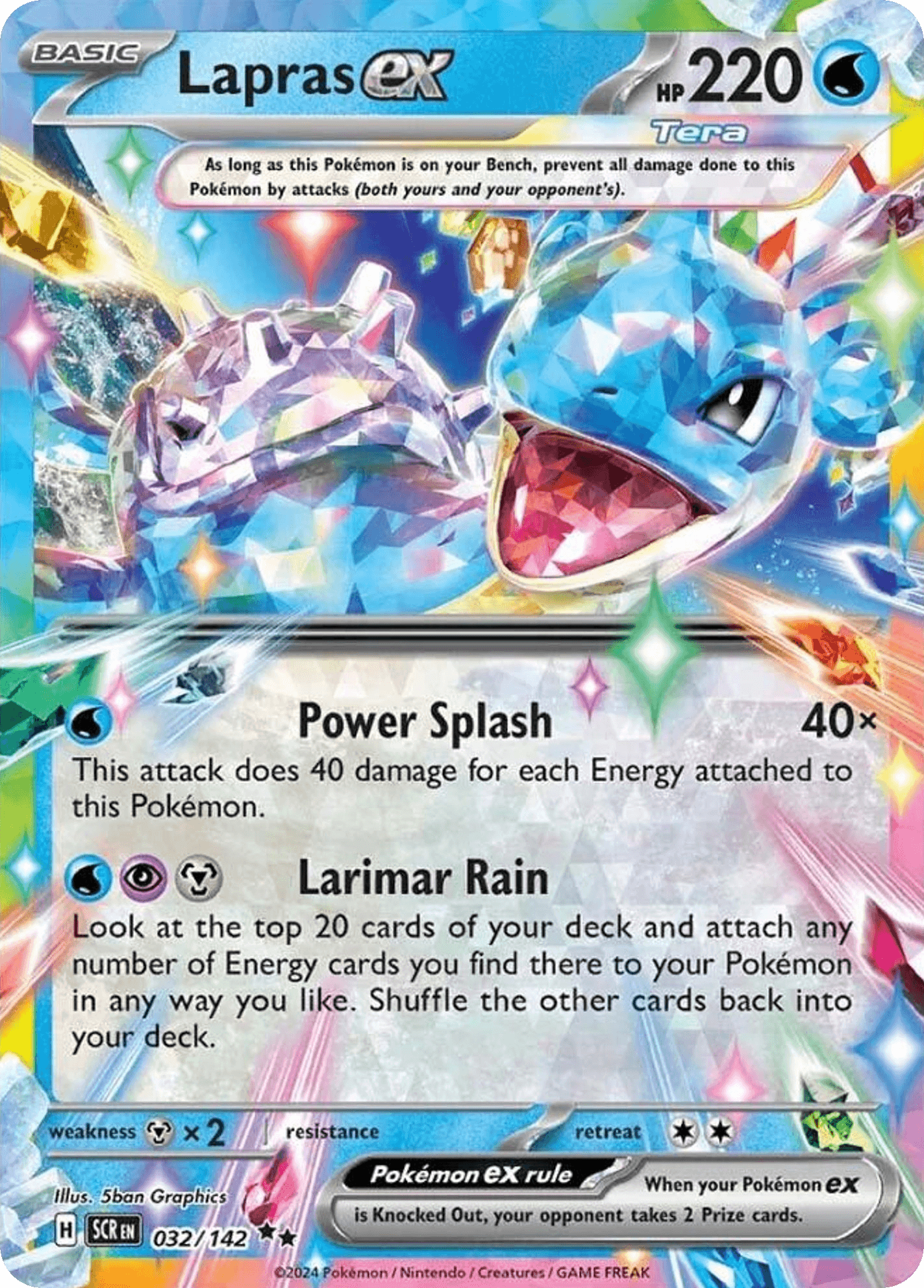 Lapras ex — Stellar Crown #32/142, PSA 10