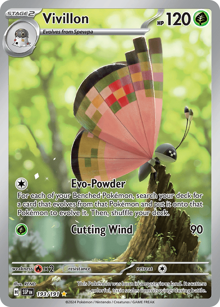 Vivillon — Surging Sparks #193/191, PSA 8