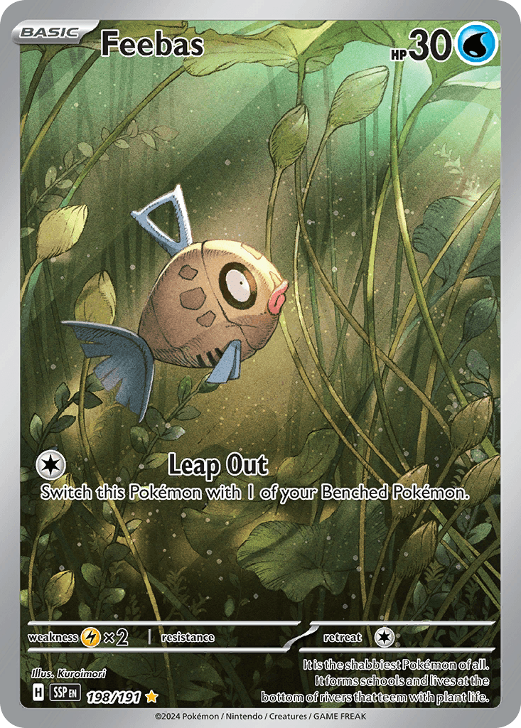 Feebas — Surging Sparks #198/191, raw, NM
