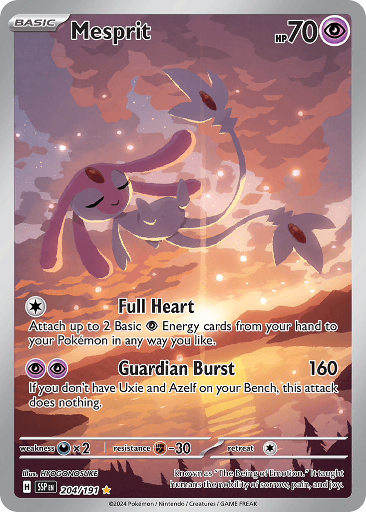 Mesprit — Surging Sparks #204/191, raw, NM