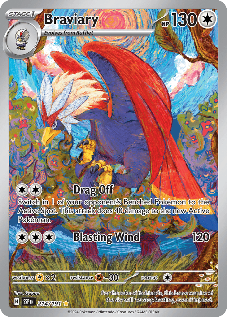 Braviary — Surging Sparks #214/191, PSA 10