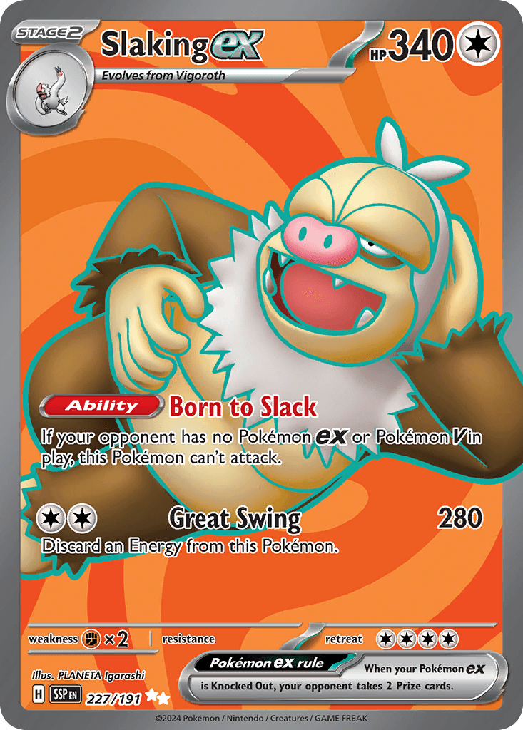Slaking ex — Surging Sparks #227/191, PSA 9