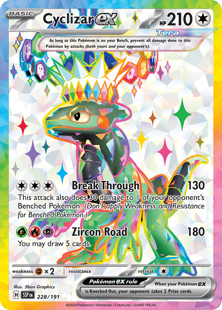 Cyclizar ex — Surging Sparks #228/191, PSA 8