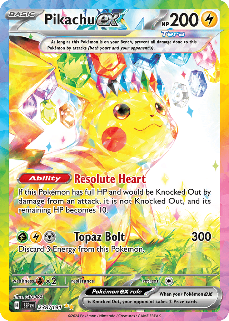 Pikachu ex — Surging Sparks #238/191, CGC 10