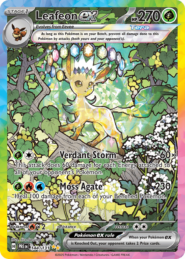 Leafeon ex — Prismatic Evolutions #144/131, PSA 9