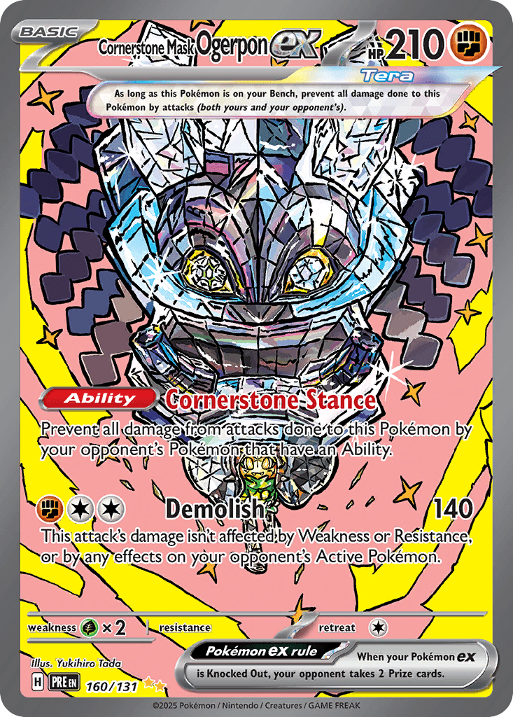 Cornerstone Mask Ogerpon ex — Prismatic Evolutions #160/131, raw, NM