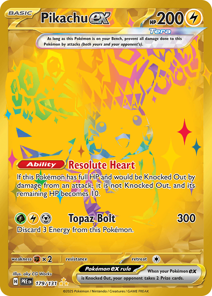 Pikachu ex — Prismatic Evolutions #179/131, PSA 10