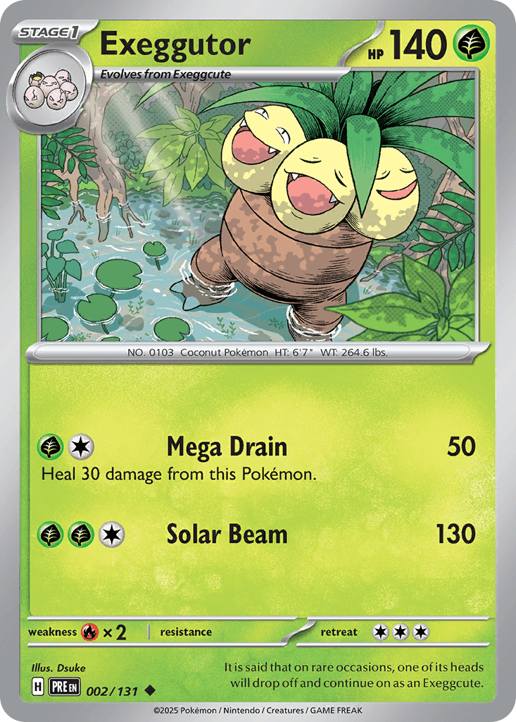 Exeggutor — Prismatic Evolutions #2/131, raw, NM