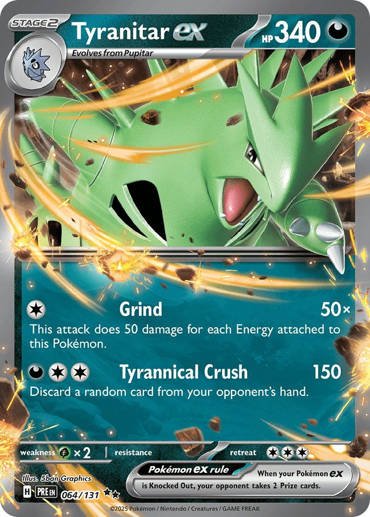 Tyranitar ex — Prismatic Evolutions #64/131, PSA 10