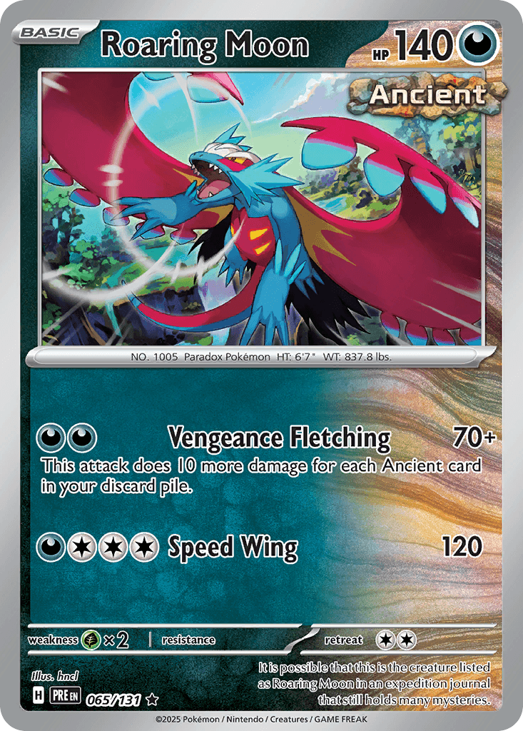 Roaring Moon — Prismatic Evolutions #65/131, raw, NM