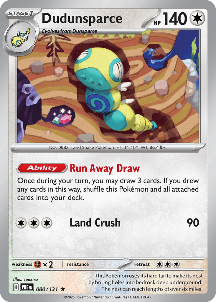 Dudunsparce — Prismatic Evolutions #80/131, raw, NM