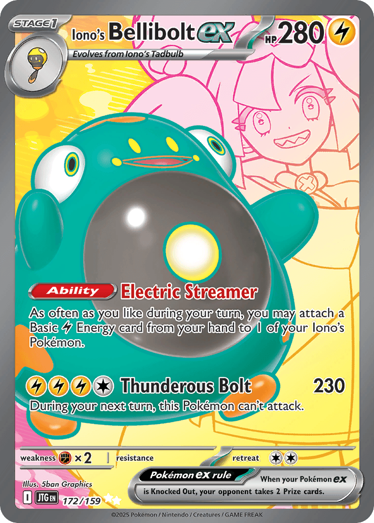 Iono's Bellibolt Ex — Journey Together #172/159, PSA 10