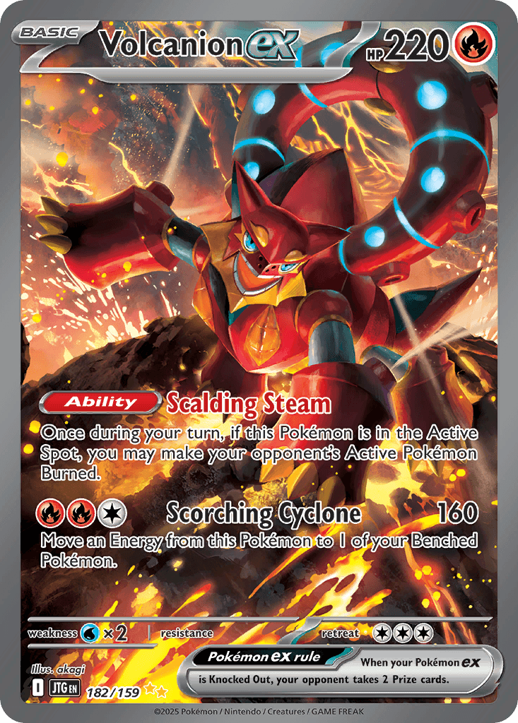 Volcanion ex — Journey Together #182/159, raw, NM