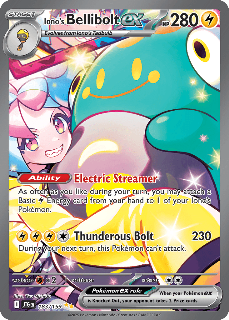Iono's Bellibolt ex — Journey Together #183/159, raw, NM