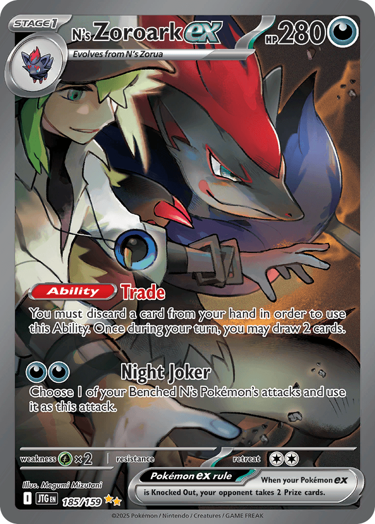 N's Zoroark Ex — Journey Together #185/159, PSA 10