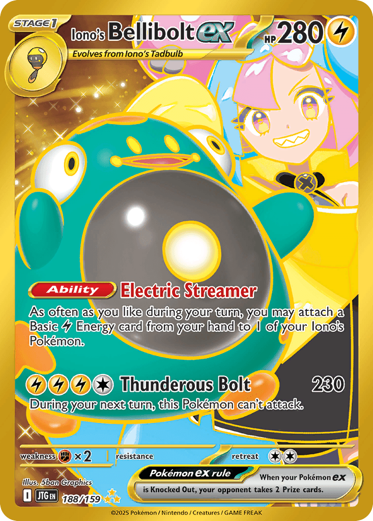 Iono's Bellibolt ex — Journey Together #188/159, PSA 10