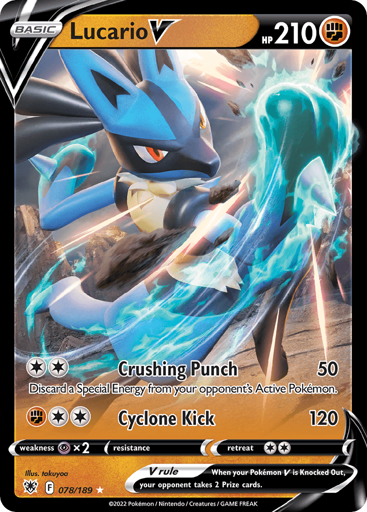 Lucario V — Astral Radiance #78/189, PSA 8