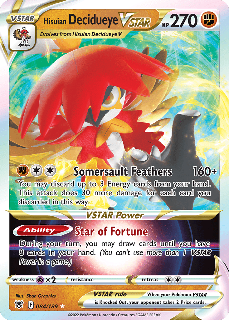 Hisuian Decidueye VSTAR — Astral Radiance #84/189, PSA 9
