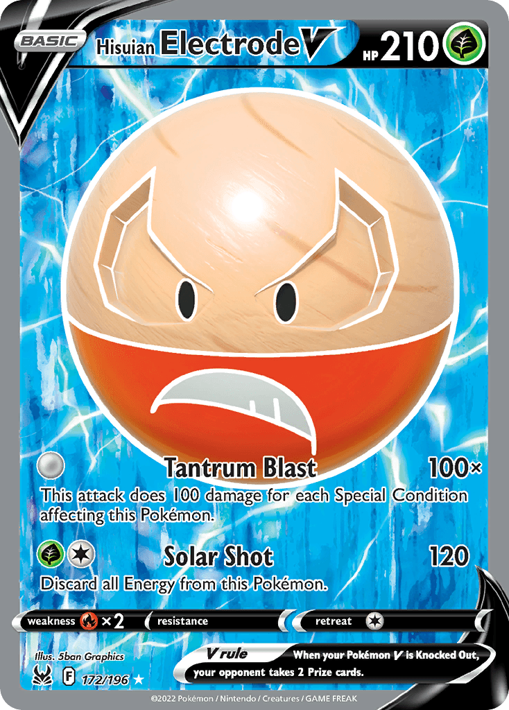 Hisuian Electrode V — Lost Origin #172/196, raw, NM