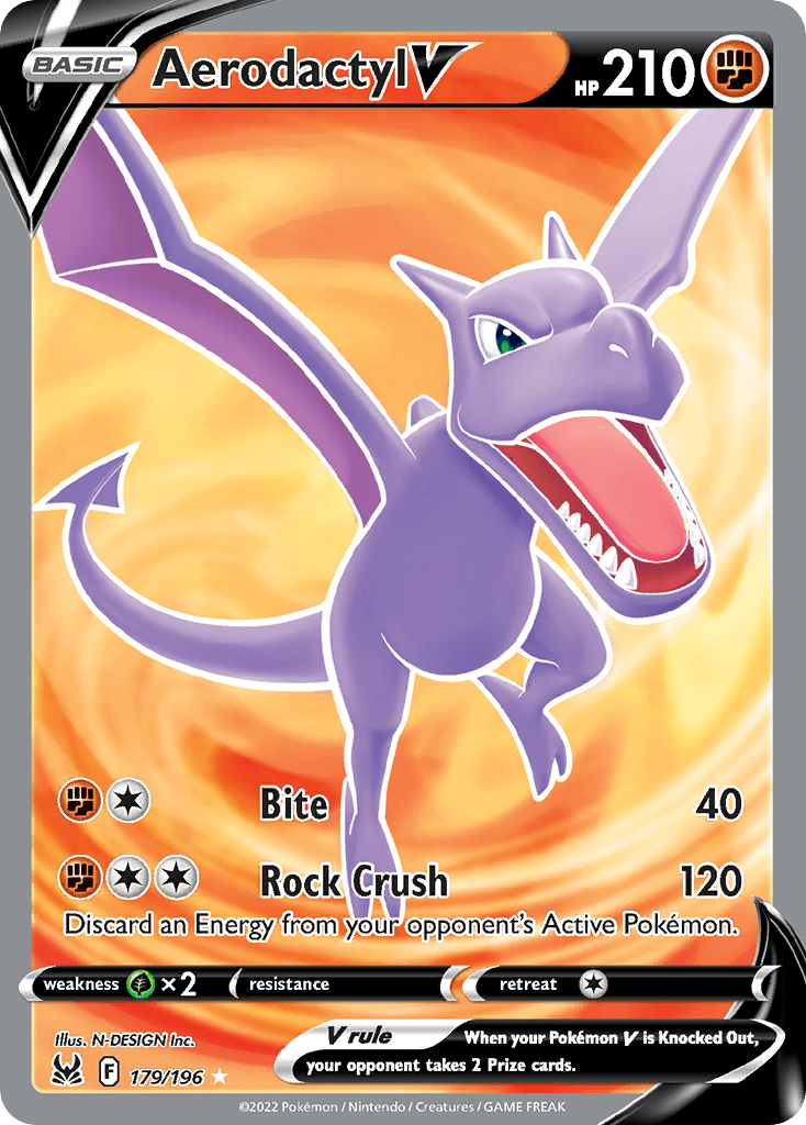 Aerodactyl V — Lost Origin #179/196, raw, NM
