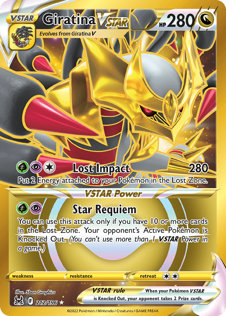 Giratina VSTAR — Lost Origin #212/196, PSA 10