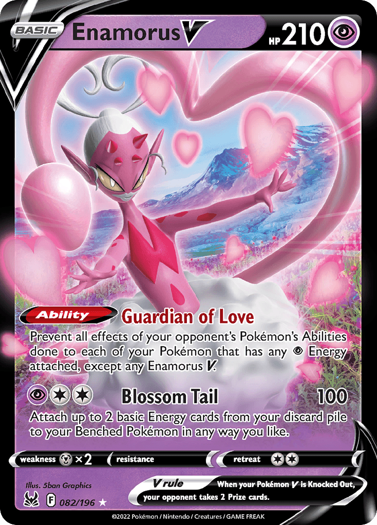 Enamorus V — Lost Origin #82/196, PSA 9