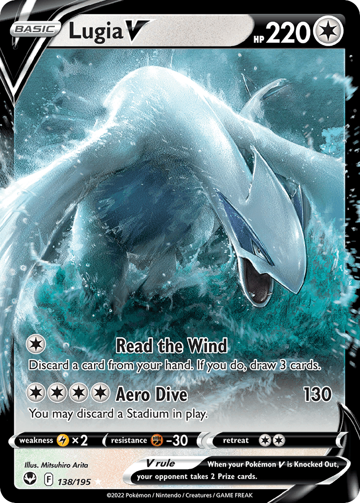 Lugia V — Silver Tempest #138/195, raw, NM