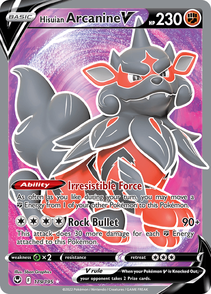 Hisuian Arcanine V — Silver Tempest #179/195, CGC 10