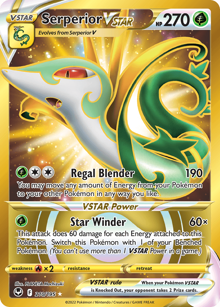 Serperior VSTAR — Silver Tempest #210/195, PSA 10