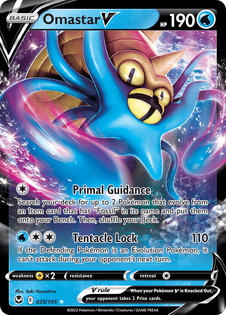 Omastar V — Silver Tempest #35/195, PSA 9