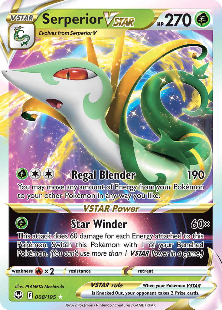 Serperior VSTAR — Silver Tempest #8/195, PSA 9