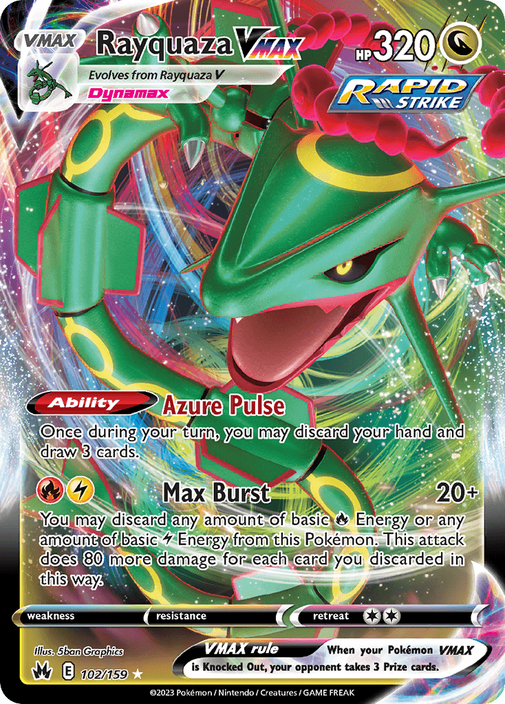 Rayquaza VMAX — Crown Zenith #102/159, PSA 10